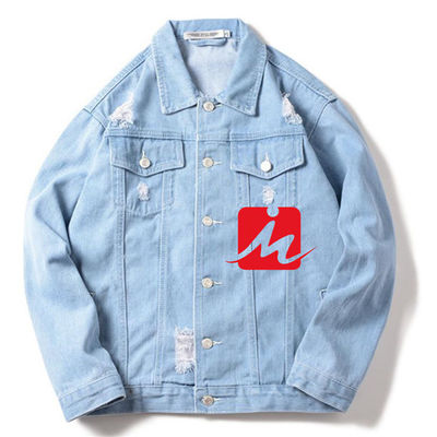 Rivestimento di guida casuale di Streetwear dei rivestimenti del denim del ricamo del cotone del poliestere
