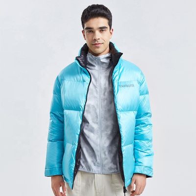 Giù l'abbigliamento brevi 2 della soffiatore di inverno degli uomini all'aperto del rivestimento parteggiati poliestere 100%