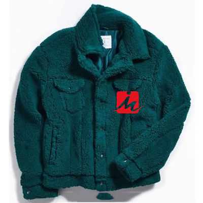 rivestimento del camionista di sherpa del vello di shearling delle tasche del petto di inverno 2 per gli uomini