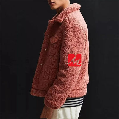 rivestimento del camionista di sherpa del vello di shearling delle tasche del petto di inverno 2 per gli uomini
