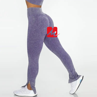 Reggiseno sportivo da donna in 5 pezzi e leggings senza cuciture a costine
