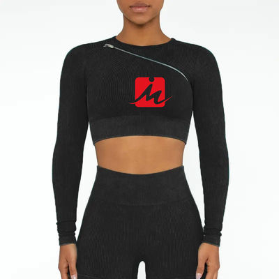 Reggiseno sportivo da donna in 5 pezzi e leggings senza cuciture a costine