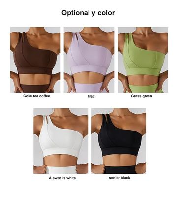 Tracolla singola obliqua Donna Yoga Fitness Biancheria intima Tubo di supporto ad alto impatto