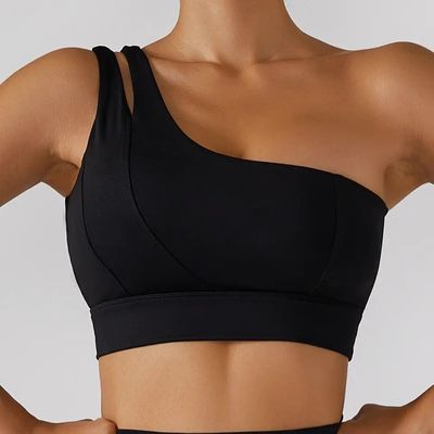 Tracolla singola obliqua Donna Yoga Fitness Biancheria intima Tubo di supporto ad alto impatto